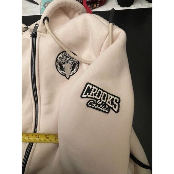 Crooks & Castles Sherpa Fleece Zip Hoodie Jacket Hood Winter Snowboard Men's L - Picture 14 of 14